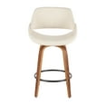 thumbnail image 6 of Fabrico Mid-Century Modern Counter Stool in Walnut and Cream Fabric by LumiSource - Set of 2, 6 of 7