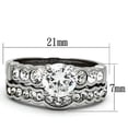 thumbnail image 2 of Luxe Jewelry Designs 2-Piece Women's Stainless Steel Channel Wedding Ring Set with Cubic Zirconia,, 2 of 4