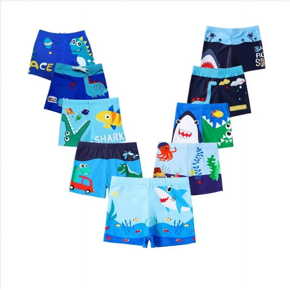 ESHOO Toddler Boys Swim Trunks, Little Boy Beach Shorts Quick Dry Boardshorts Swimwear, Kids Elastic Drawstring Bathing Suit, Size 3-8 Years