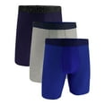 thumbnail image 2 of Men's Under Armour 3-pack Performance Tech 9-in. Long Leg Boxer Briefs Color: Black Size: L, 2 of 4