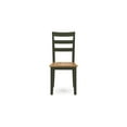 thumbnail image 2 of Benjara BM328093 Gasy Dining Side Chair - Dark Green Solid Wood - Contoured Seat & Brown - Set of 2, 2 of 5