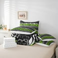 thumbnail image 5 of Castle Fairy Animal Leopard Cheetah Zebra Print Bedding Comforter Set 7pcs for Kids Teens Adults,Abstract Stripes Lines Queen Bedding Sets Super Cozy,Vintage Aesthetic Queen Sheet Sets, 5 of 7