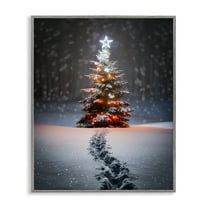 Stupell Industries Magic Moments Holiday Tree Holiday Photography Gray Framed Art Prints Wall Art, 11 x 14