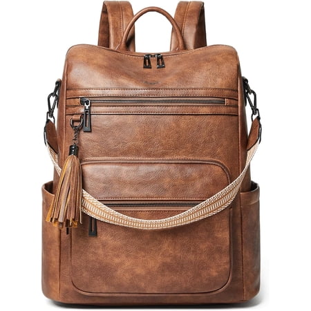 Shrrie Vegan Leather Laptop Backpack for Women 15.6 inch Work Backpack Fashion Travel Backpack Purse for Travel College Work