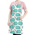 thumbnail image 5 of Cute Green Hedgehog Apron-Garden Aprons for Women with Pockets-Cotton Linen Waterproof Kitchen Cooking Gardening Aprons Adjustable for Kitchen,Cooking,BBQ and Salon 33x27 Inch, 5 of 7