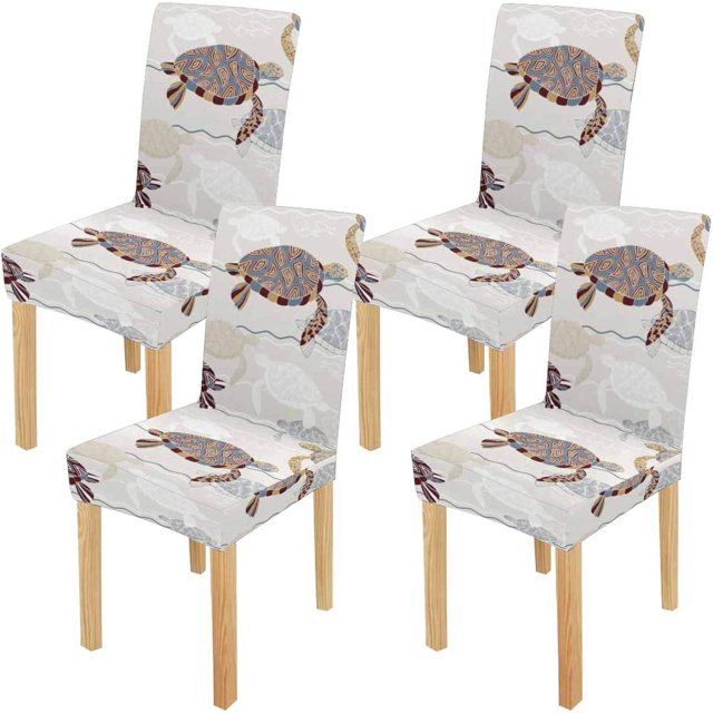 ABPHQTO Funda protectora para silla elástica de playa y océano abstracto, funda protectora de asiento para comedor, Hotel, fiesta de boda, juego de 4