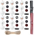 thumbnail image 1 of juegos de cuentas de madera navideñas para hacer colgantes de muñeco de nieve., 1 of 2