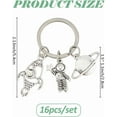thumbnail image 2 of 16Pcs Planet Astronaut Keychain Alloy Spaceman Rocket Charms Pendants Keyring Space Theme Accessories with Keyring Astronaut Space Party Favors for Backpack Bag Purse Gifts Silver, 2 of 6