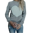 thumbnail image 2 of Women Oversized Sweater Cute Love Hearts Print Long Sleeve Pullover Tunic Sweaters Lightweight Fashion Loose Fit Crew Neck Cable Knit Jumper Tops, 2 of 6