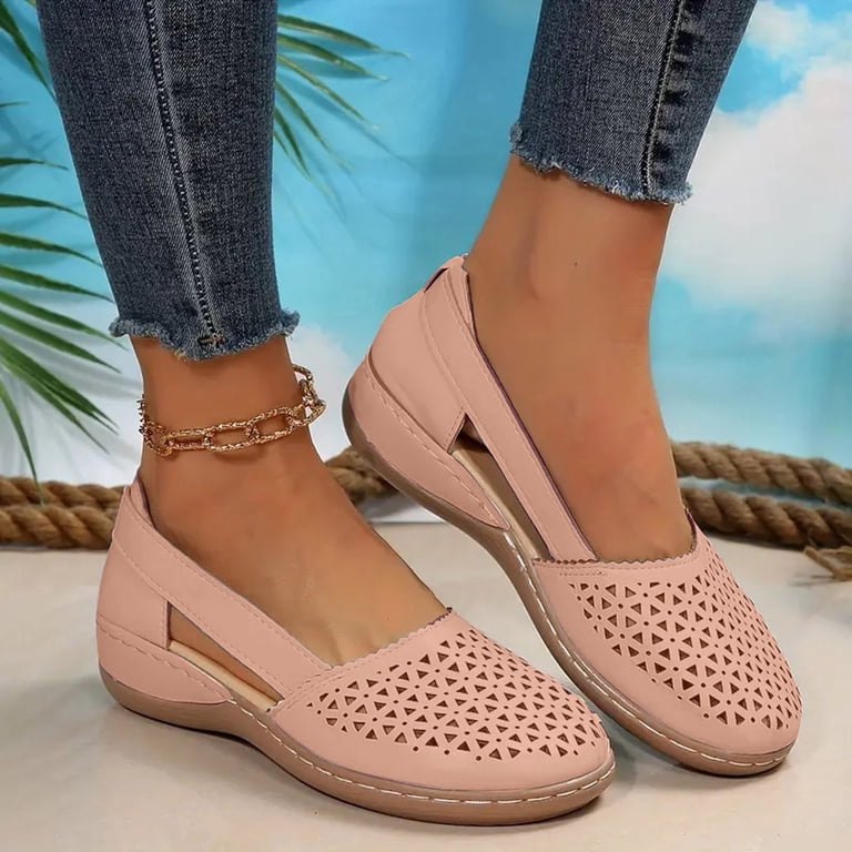 Arch Support Dress Shoes for Women Pointed Toe Mesh Flats,comfortable Slip  on Tan Dress Shoes - Walmart.com