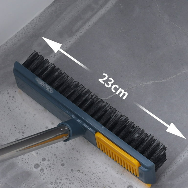 Multi-Use Floor Scrub Brush with Long Handle, Extendable Grout Cleaner Brush for Floor, Patio, Garage, Kitchen, Bathroom, Blue, Size: 1.5, Black