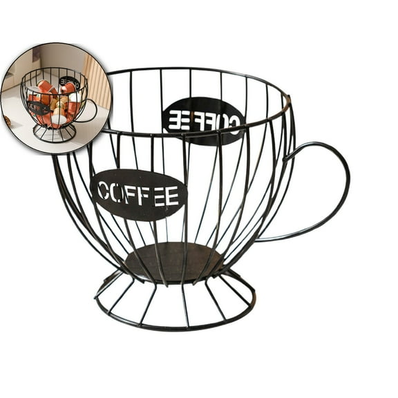 VQPeo Coffee Pod Holder, Capsule Organizer, Coffee Capsule Basket, Metal Coffee Bar Organizer for Kitchen Dinning Room Office Home Cafe Hotel