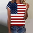 thumbnail image 6 of 4th of July Patriotic T-Shirts Women American Flag Print Casual Short Sleeve Tee Tops, 6 of 7