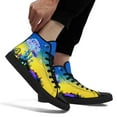thumbnail image 6 of Coolcustomize Men's Gothic Punk Neon Glow-in-the-Dark Sneakers - Neon Blue & Yellow Mushroom Graphic High-Top Lace-Up Shoes with Neon Glow-in-the-Dark Sole Casual Shoes, 6 of 10