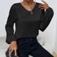 thumbnail image 2 of Mujeres primavera otoño Casual manga larga suelta Sexy cuello en V leopardo moda camisa Tops Fridja  hkj3714, 2 of 8