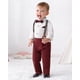 thumbnail image 2 of Disaur, traje formal para bebés y niños, camisa blanca, 3 piezas, pantalones rojos, 2 of 8