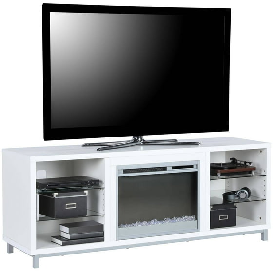 Ameriwood Home Lumina Fireplace Tv Stand For Tvs Up To 70 Wide Black Oak