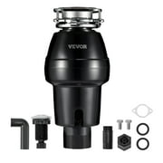 VEVOR Garbage Disposal, 3/4 HP 3260RPM Continuous Feed Food Waste Disposer, 3-Bolt Mount Food Waste Grinding System with Sound Reduction, Power Cord & Splash Guard for Kitchen Sinks