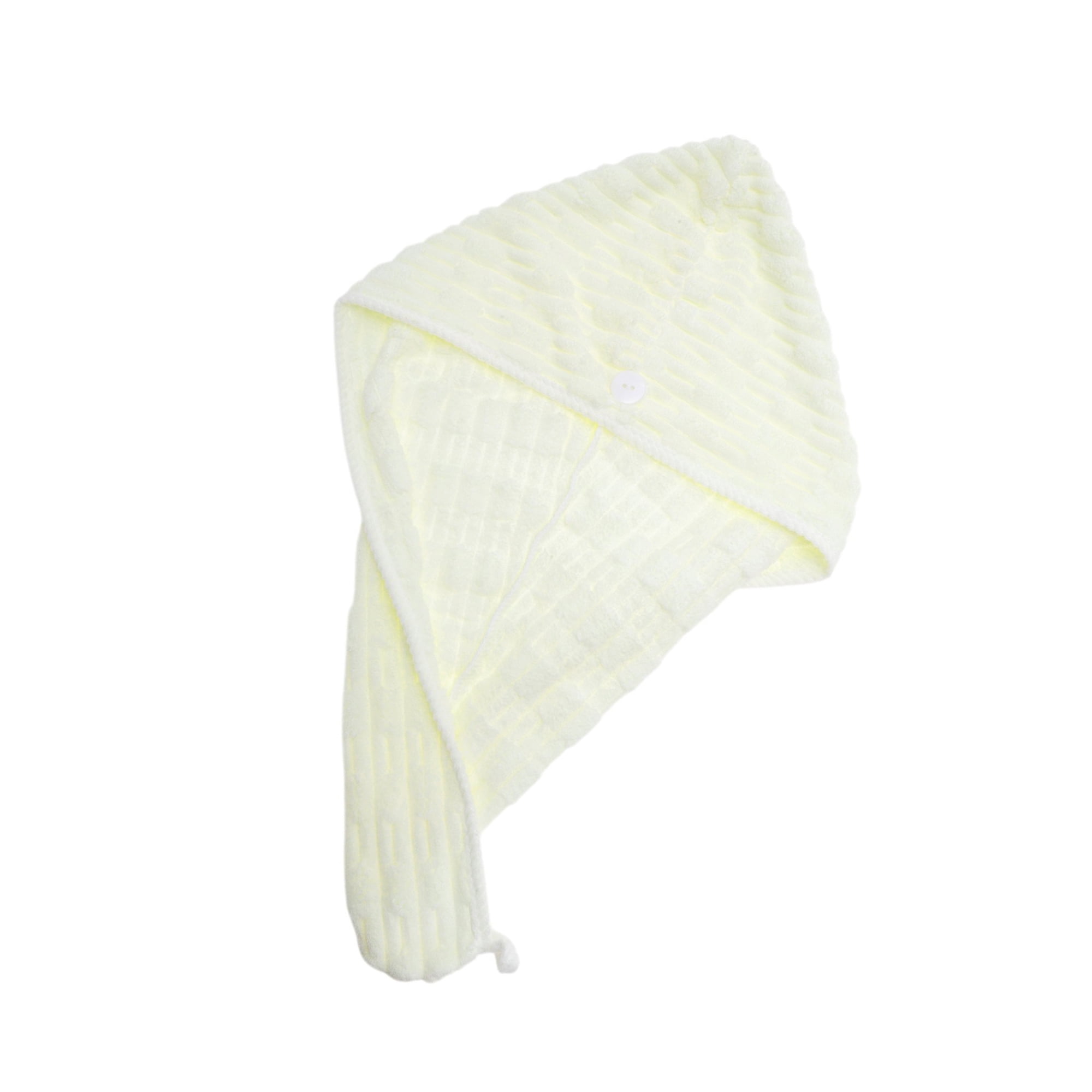 Unique Bargains 1pc Classic Water-absorbent Coral Fleece Hair Towel 24.02"x 9.65" White
