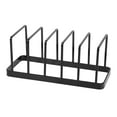thumbnail image 5 of Euro Kitchen Organizer for Plates, Cutting Boards Bakeware Reusable Containers, and Lids Holder Rack Black, 5 of 8
