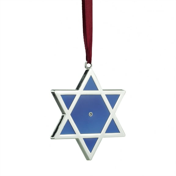 Northlight 3" Shiny Silver-Plated Star of David with European Crystal Hanukkah Ornament -