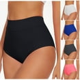 thumbnail image 2 of Shorts for Women Solid High Waist Swim Briefs Quick Dry Bikini Bottoms High Cut Full Coverage Beach Sports Shorts Basic Women's Athletic Shorts Black L, 2 of 7