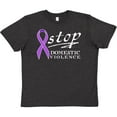 thumbnail image 3 of Inktastic Stop Domestic Violence-purple Ribbon Youth T-Shirt, 3 of 5