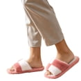 thumbnail image 7 of Agkizg Womens Fuzzy Slippers, House Slippers, Colorblock Open Toe Fuzzy House Slippers Soft Plushes Comfortable Casual Indoor Bedroom Daily Slippers, 7 of 7
