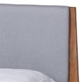 thumbnail image 6 of Baxton Studio Senna Mid-Century Modern Grey Fabric Upholstered and Walnut Brown Finished Wood King Size Platform Bed, 6 of 11