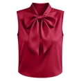 thumbnail image 5 of Women's Solid Satin Blouse with Draped Cowl Neckline – Elegant Silky Evening Top, 5 of 8