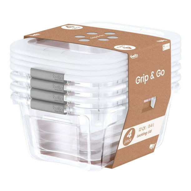 Product of Bella 12Qt. Tote with Locking Lid, 4 pk. Clear