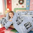 thumbnail image 3 of Manfei Happy Christmas Full Size Comforter Sets,Vintage Winter Snow Bedding Comforter Set,Light Gray Reversible,3 Pieces,1 Comforter and 2 Pillowcases, 3 of 7
