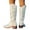 White, variant on Oyedens Knee High Cowboy Boots for Women Bohemian Vintage Women's Wide Calf Cowgirl Riding Boots