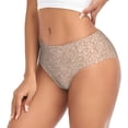 thumbnail image 2 of Balery Beige Sparkling Glitter Ropa Interior de Algodón para Mujer con Dibujo – Braguitas Cómodas y Elásticas, Estilo Clásico-Medium, 2 of 6