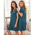 thumbnail image 6 of Ekouaer Nightgowns for Women Button Down Pajamas Tops Short Sleeve Sleepwear V-Neck Sleepwear, 6 of 7