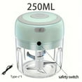 thumbnail image 4 of Rechargeable portable cordless food processor, 8.45 ounces, stainless steel blades, electric garlic chopper, vegetable chopper, blender, used for cutting nuts, peppers, onions, minced meat and spices, 4 of 9