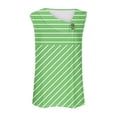 thumbnail image 4 of Staron Women's V-Neck Sleeveless Casual Summer Top V-Stripe Print Tank Blouse Loose Comfy Vacation Beach Travel, Green M, 4 of 5
