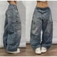 thumbnail image 3 of Pantalones cortos holgados con gráficos bordados retro de tendencia americana Y2K para hombre, pantalones vaqueros de cintura alta estilo Harajuku Punk Hip Hop, ropa de calle, 3 of 5
