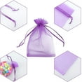 thumbnail image 2 of 100PCS Purple Sheer Organza Bags 4x6,Casewin Small Jewelry Mesh Bags Drawstring, Mesh Party Wedding Favor Bags for Gift, Candy, Bracelet, Earrings Packaging, Mini Empty Sachet Bags, 2 of 8