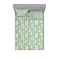 thumbnail image 2 of Ambesonne Nautical Fitted Sheet & Pillow Sham Set, Mint Seashell Sailing, Twin, Mint Green, 2 of 3