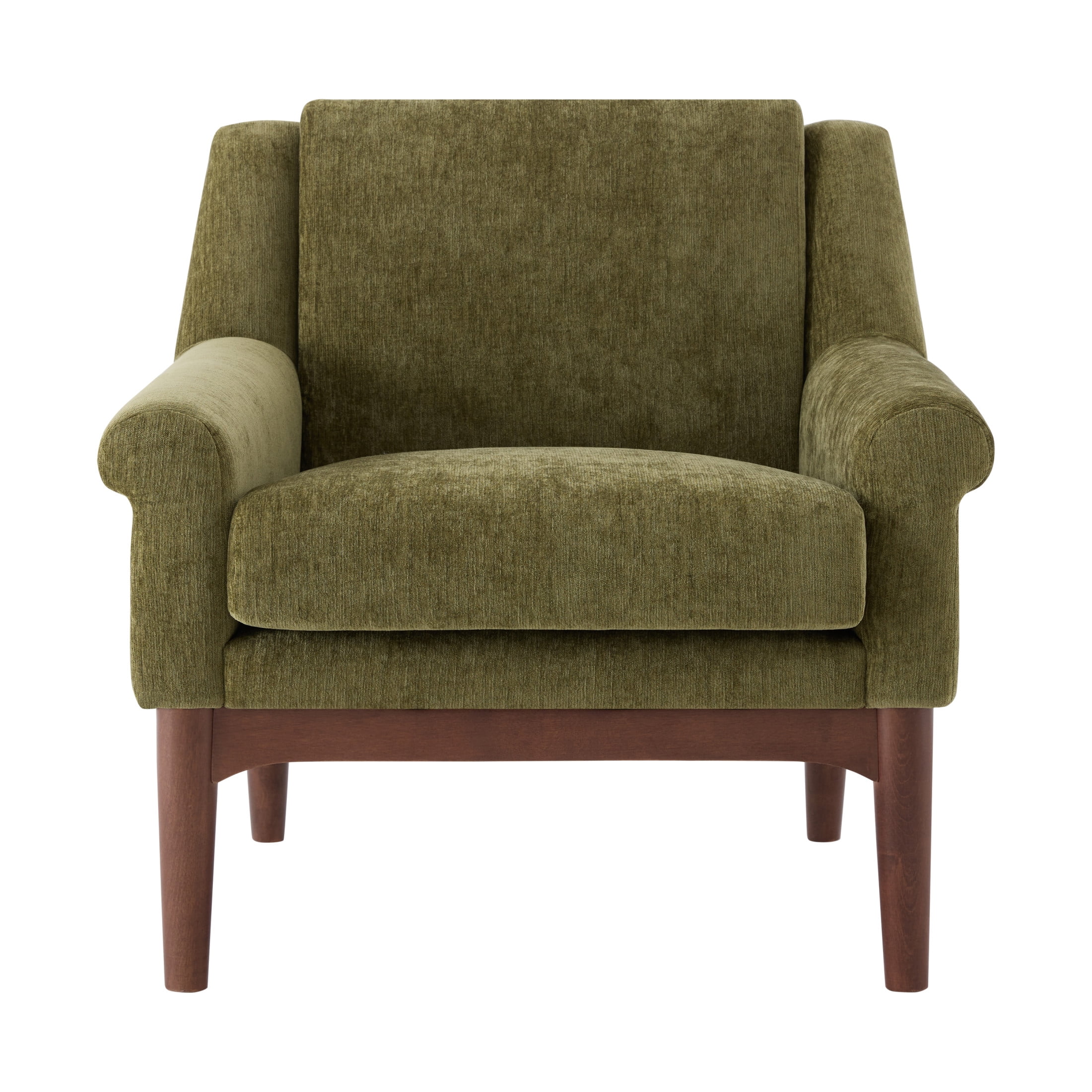 Noble House Nesta Mid-Century Modern Accent Chair with Flared Arms, Ergonomic Reading Chair for Living Room, Green