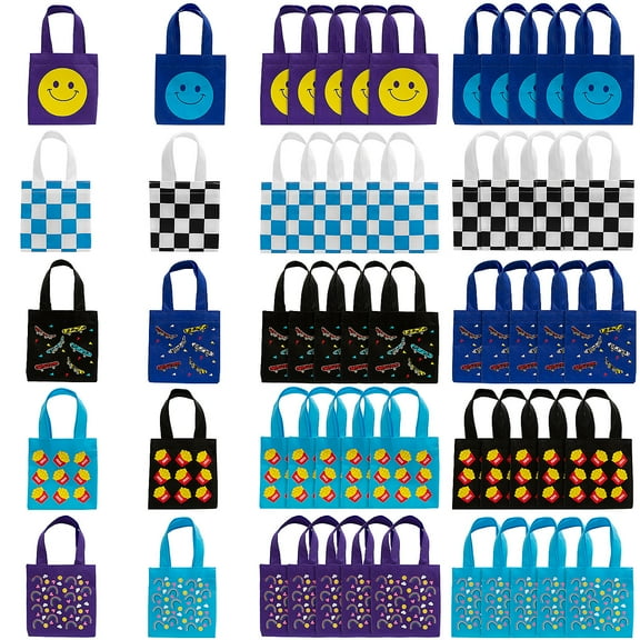 6" x 6" Bulk 50 pieces Mini Nonwoven Tote Bag Assortment