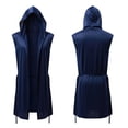 thumbnail image 4 of Landzoo Homewear For Men One Piece Solid Color Sleeveless Bathrobe Summer Lightweight Casual Homewear For Men Size L Blue, 4 of 4