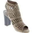 thumbnail image 7 of Nature Breeze Hush-03 Women Perforated Block Heel - Dressy, Trendy, Date Night - Peep Toe Mule, Beige Suede, 9, 7 of 7