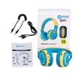 thumbnail image 5 of Auriculares inalámbricos plegables Contixo Kid Safe 85dB con limitador de volumen azul y amarillo, 5 of 5