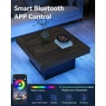 thumbnail image 3 of Tribesigns 35-Inch Square Coffee Table with LED Lights, Modern Brown and Black Wooden Living Room Center Table, Low Profile Cocktail Table with APP Control, 3 of 5