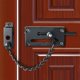 thumbnail image 3 of Pestillo deslizante de acero inoxidable, pestillo de puerta, cerradura de puerta de seguridad resistente con cadena antirrobo y cerradura de resorte, negro mate, 3 of 4