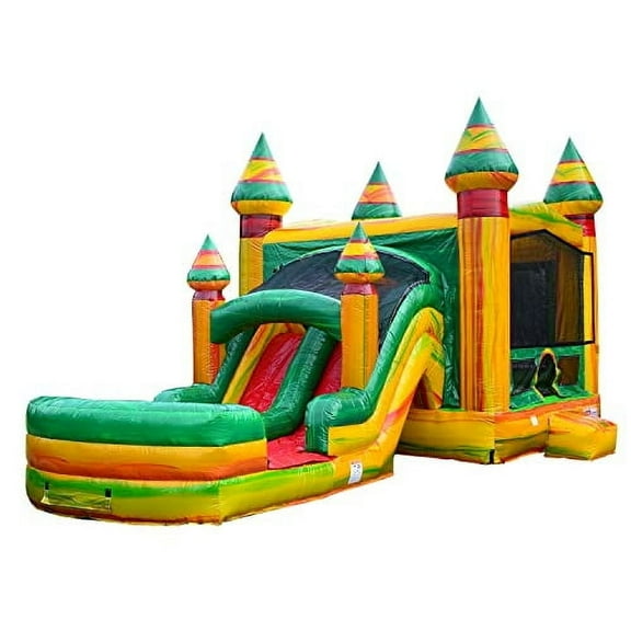 JumpOrange Fiesta Commercial Grade Inflatable Bounce House & Water Slide for Kids (with Pool and Blower)