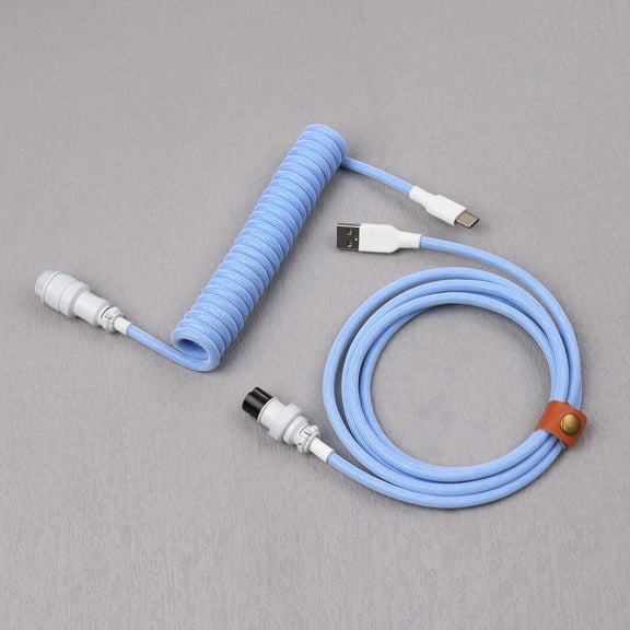 Wholesale Z Shape PET Double Sleeved Mechanical Keyboard Coiled Type -C USB 2.0 Standard Cable With GX16 Aviator