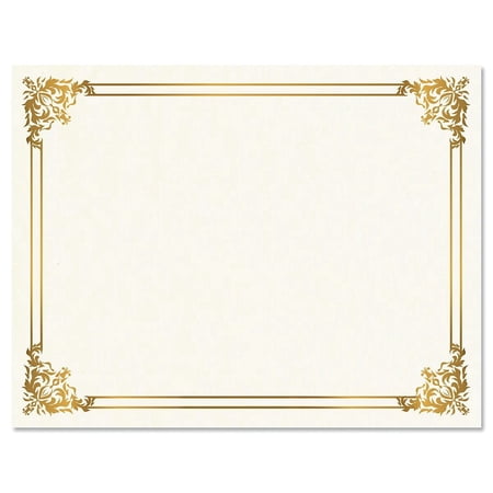 Empire Gold Certificate on White Parchment - Set of 25, 8-1/2" x 11" on 60 lb. text parchment paper, Laser and inkjet printer compatible